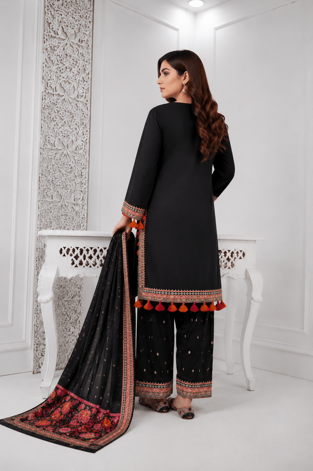 NAQSH premium embroidered 3 piece lawn suit for women by Ameer Sons Pakistan