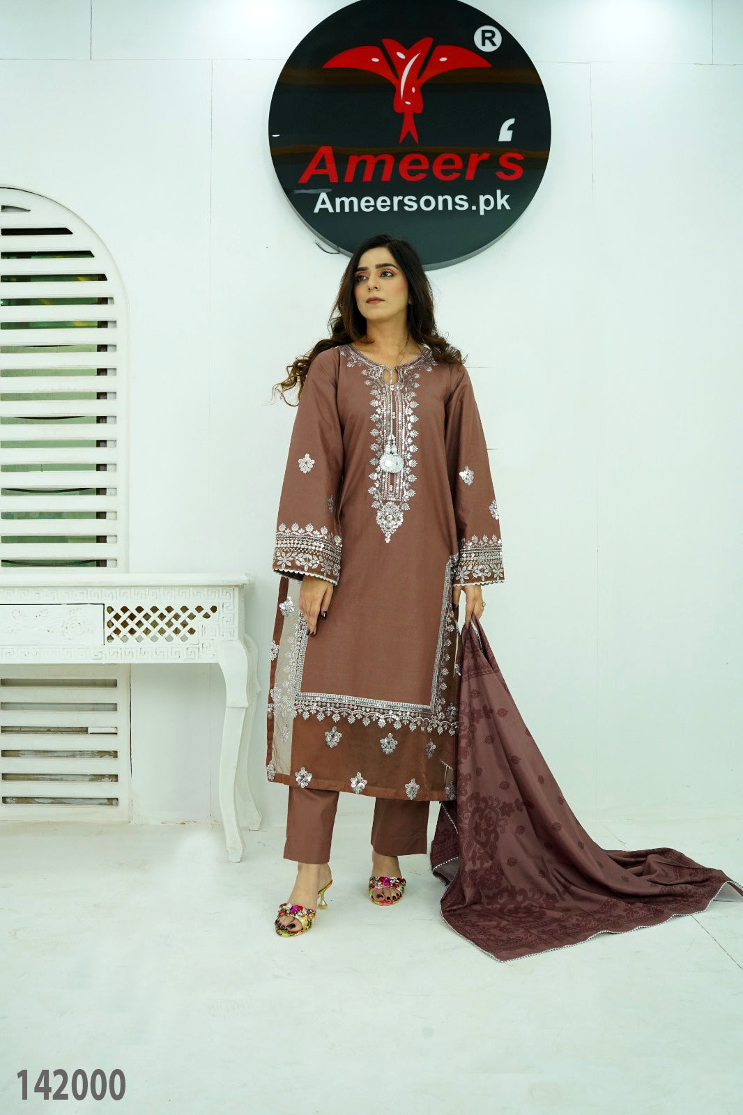 New Winter Collection Three Piece By Ameer Sons
