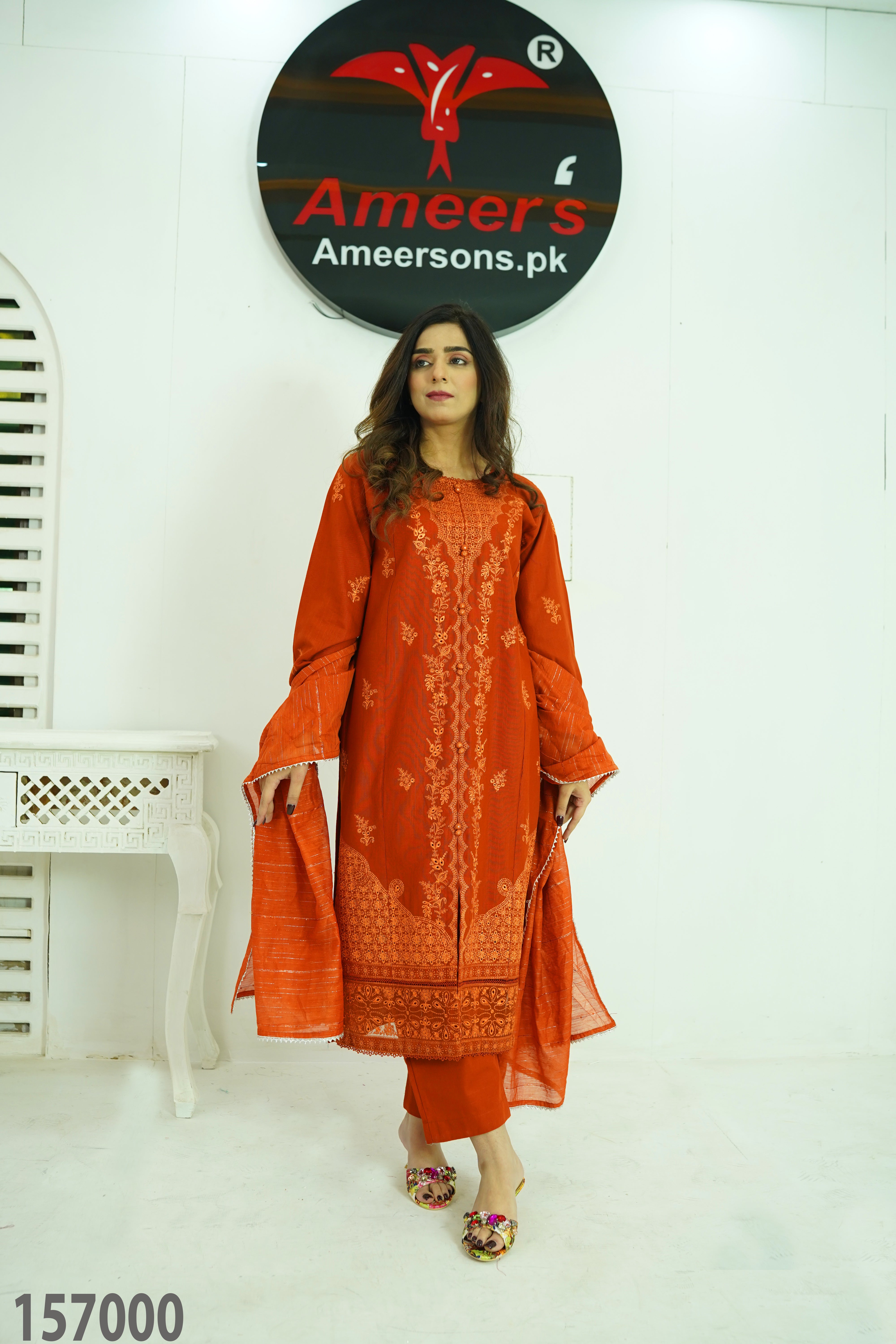 Best Winter Collection Three Piece Suit By Ameer Sons