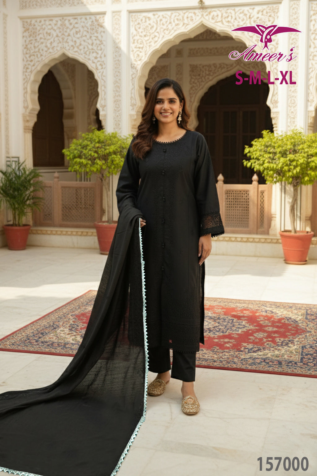 Best Winter Collection Three Piece Suit By Ameer Sons