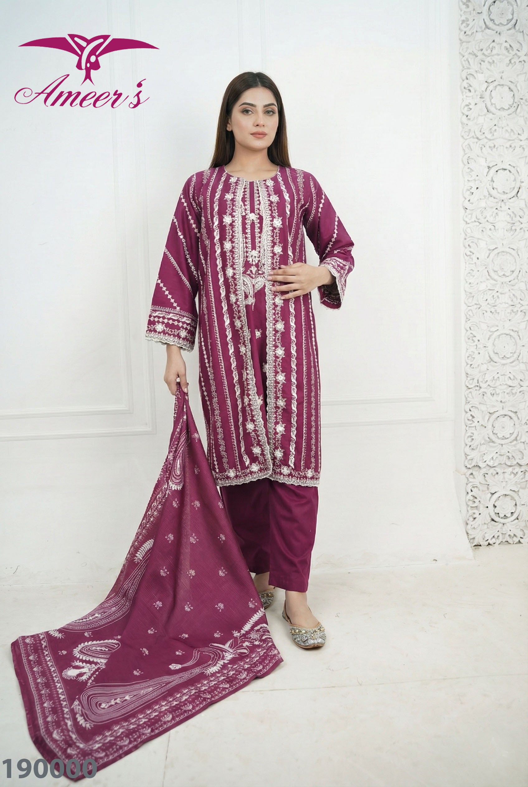 Khaddar Emb suit 2026 - Ready-to-Wear Collection | By Ameer Sons