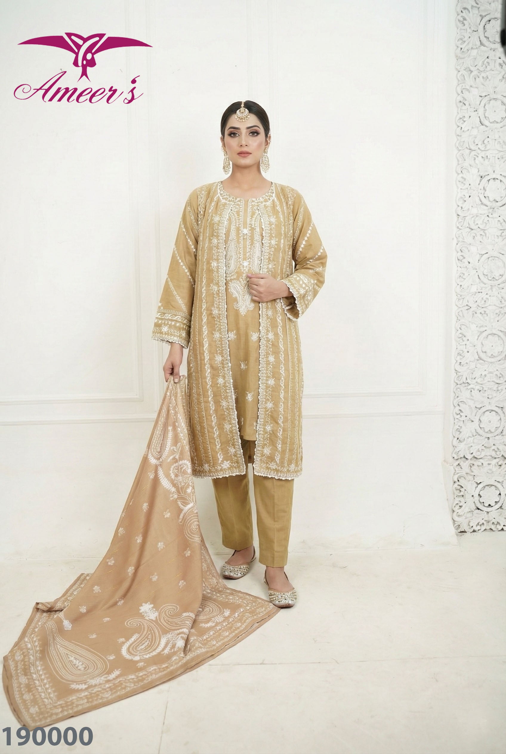 Khaddar Emb suit 2026 - Ready-to-Wear Collection | By Ameer Sons