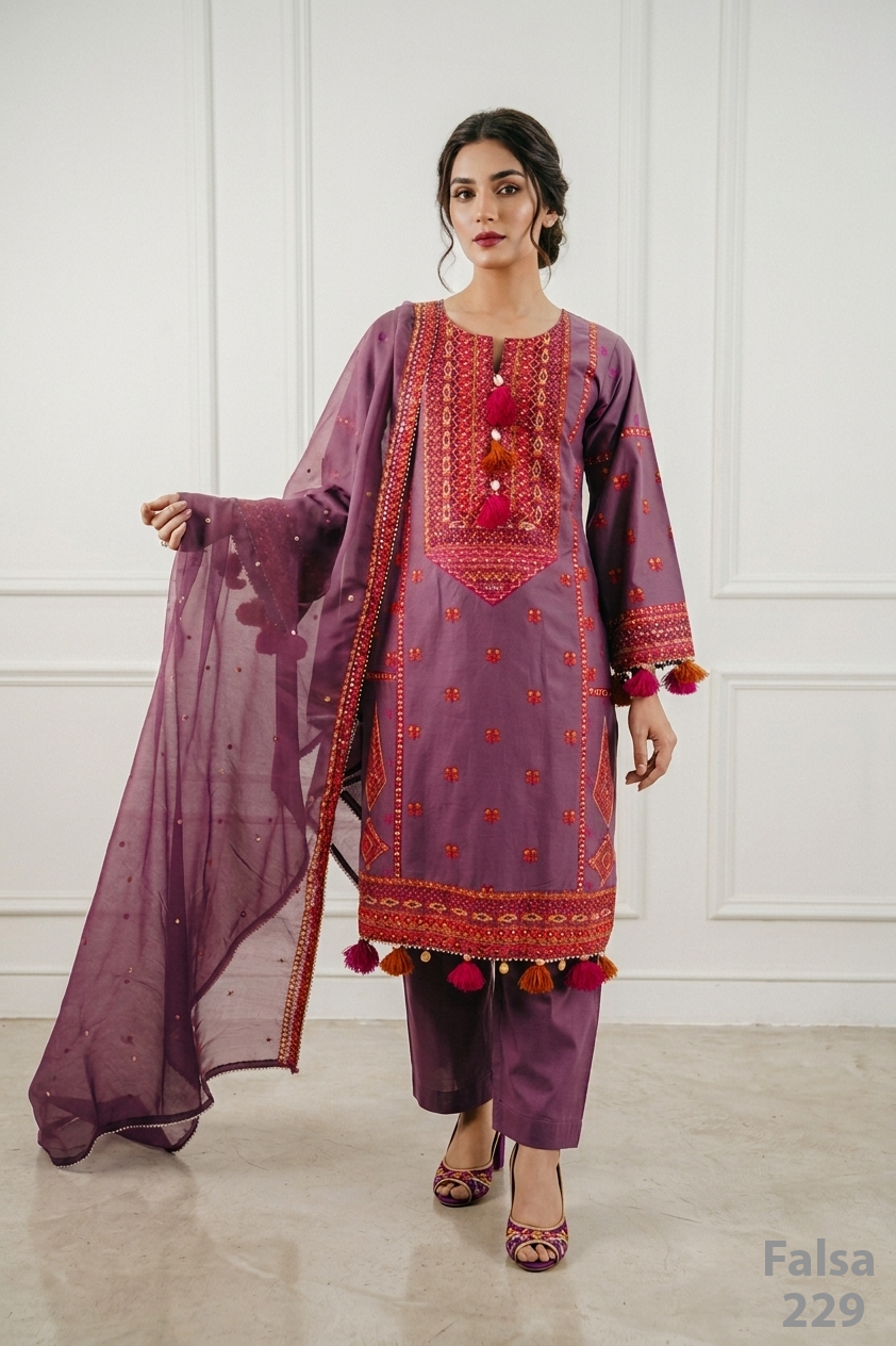 Nayab Luxury Lawn Collection '26 – Black Embroidered Lawn Suit | AS-229