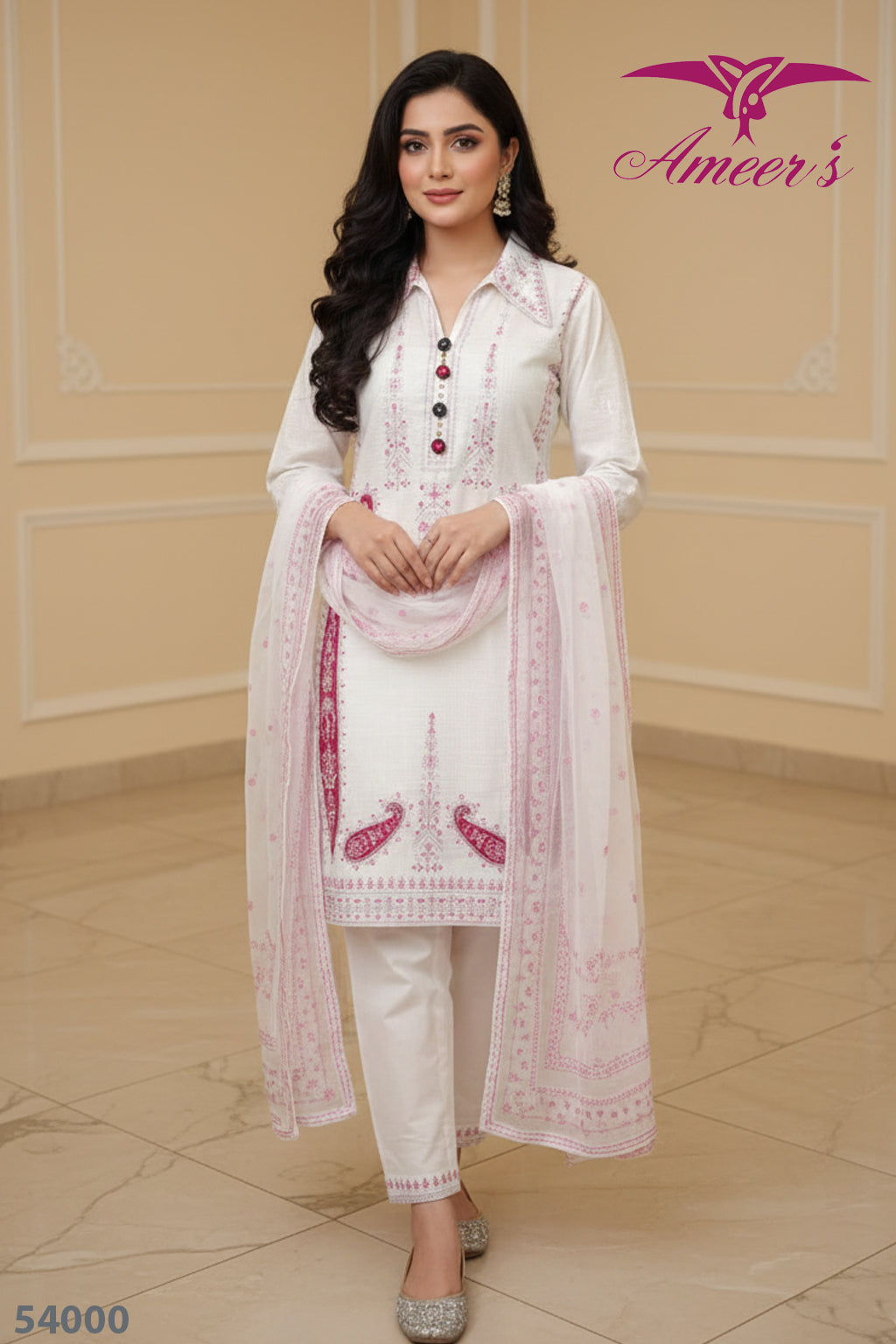 New Winter Collection 2025 Three Piece By Ameer Sons