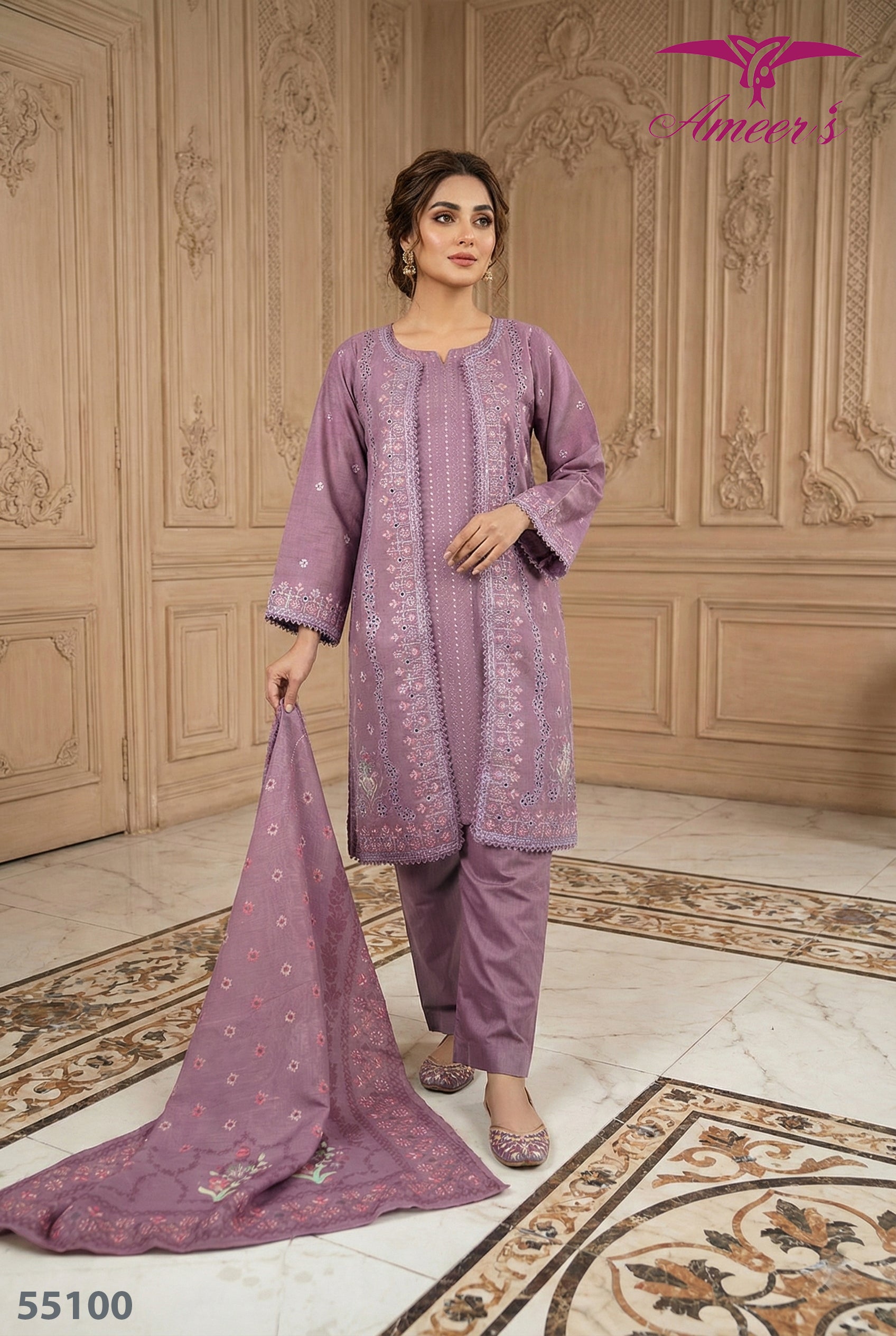 Gown style suit ||khaddar stitched gown suit 2026