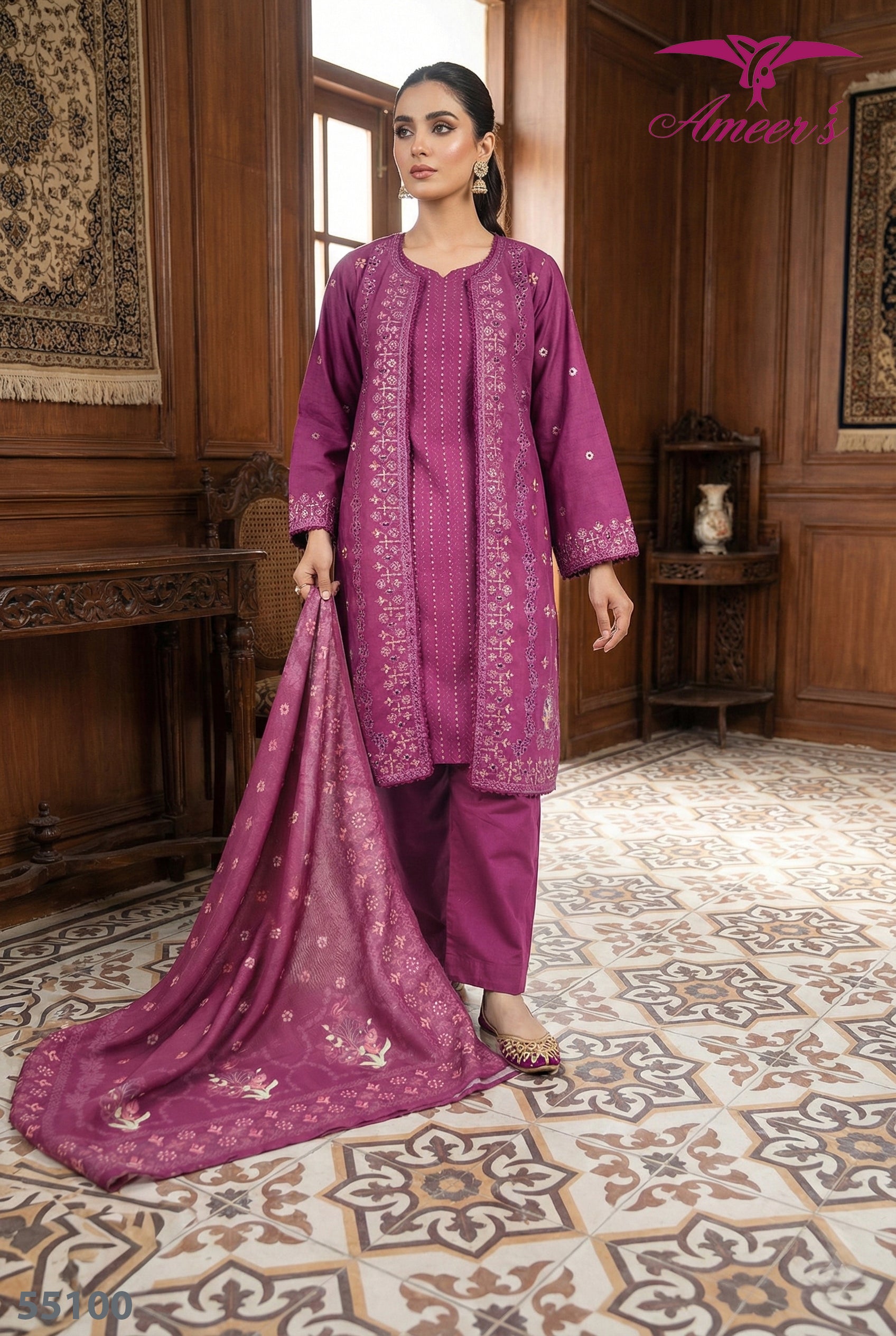 Gown style suit ||khaddar stitched gown suit 2026