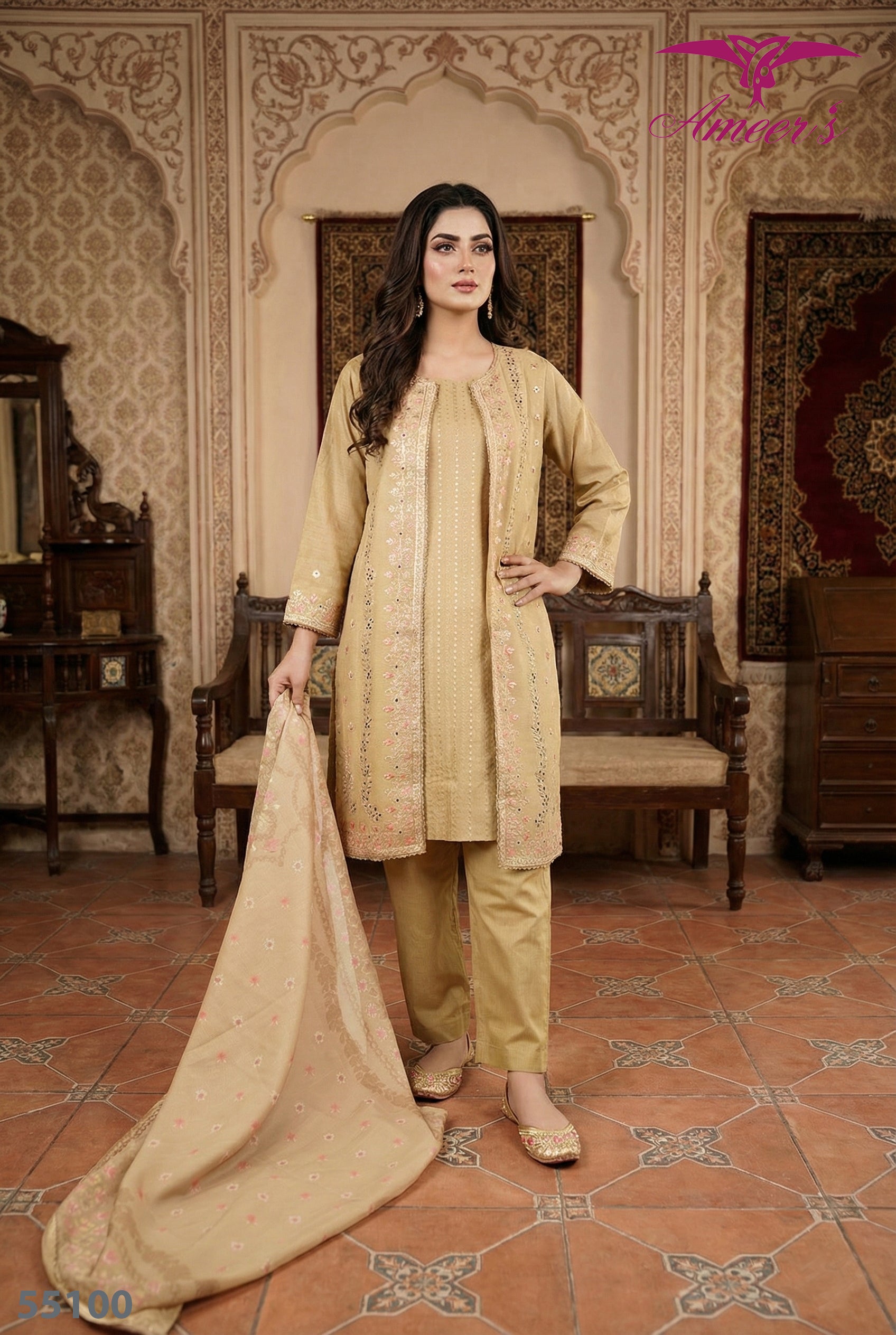 Gown style suit ||khaddar stitched gown suit 2026