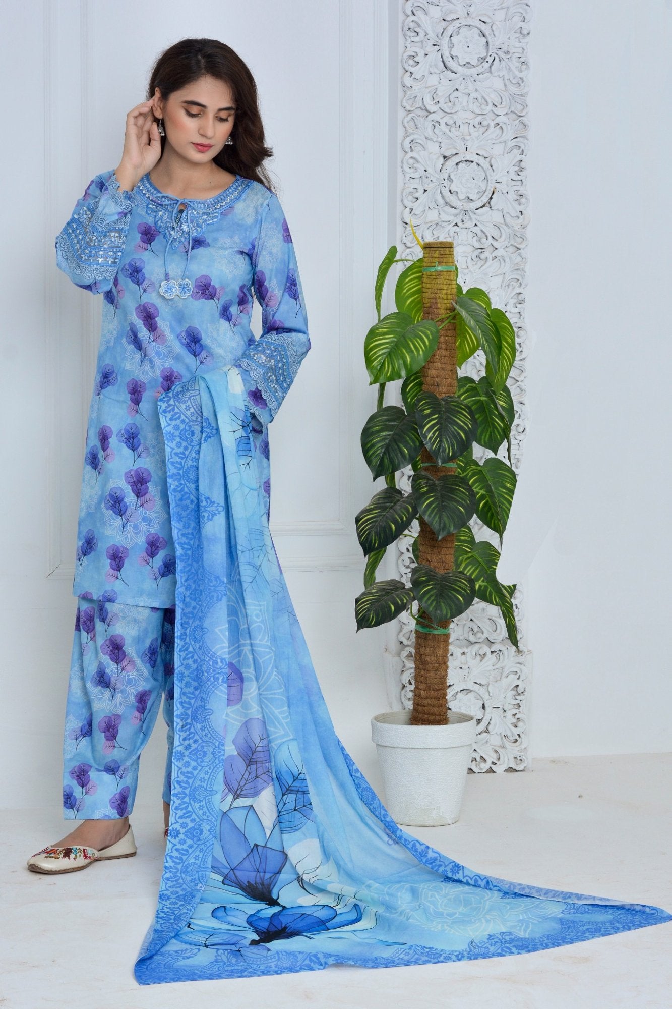 Ameer Sons Premium 3-Piece Printed Lawn Suit – Ready-To-Wear Summer Collection