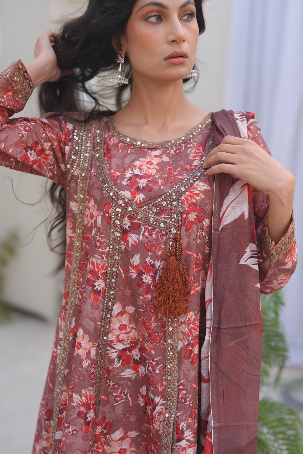 New Three Piece Digital Print Frock By Ameersons