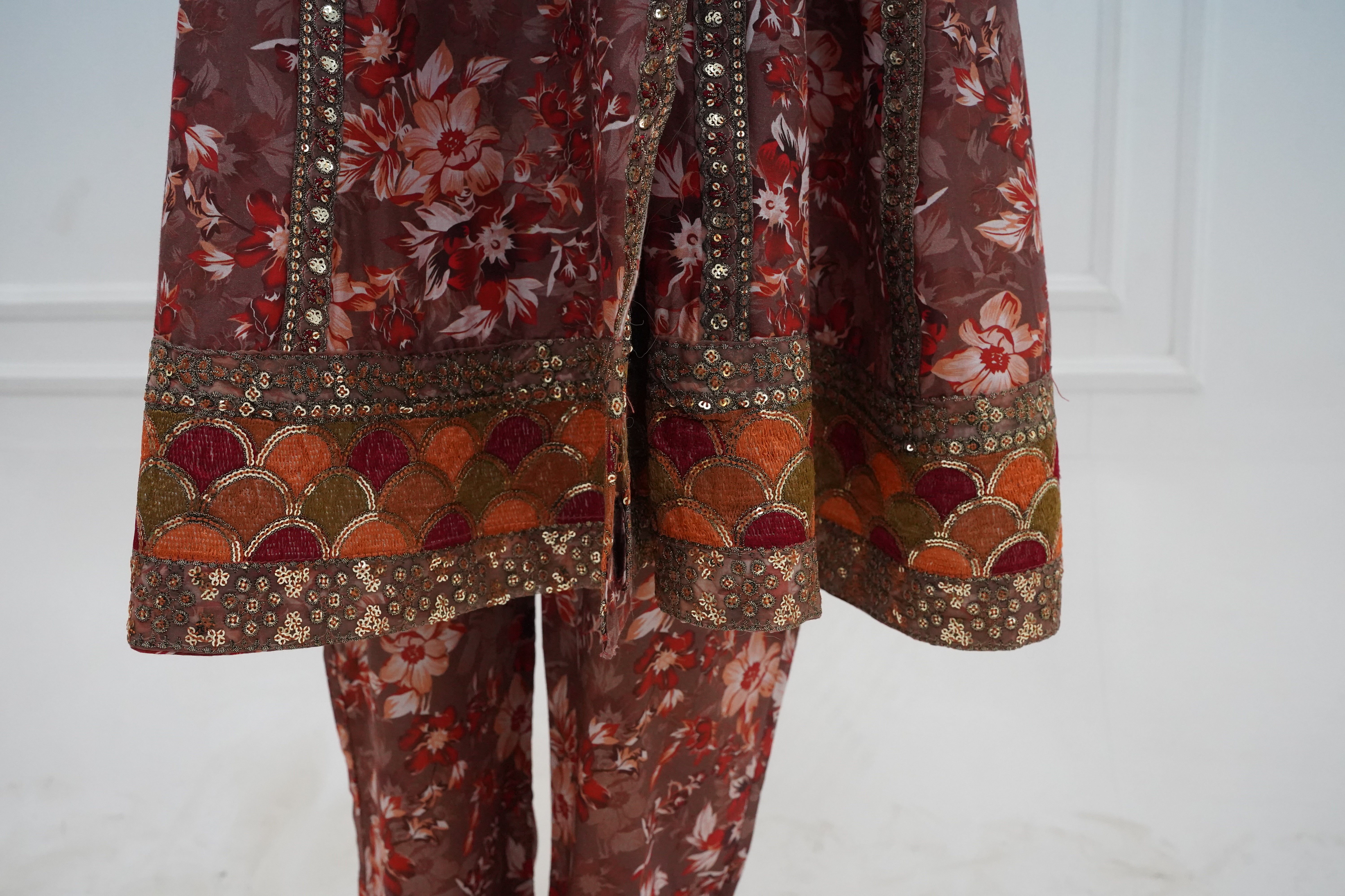 New Three Piece Digital Print Frock By Ameersons