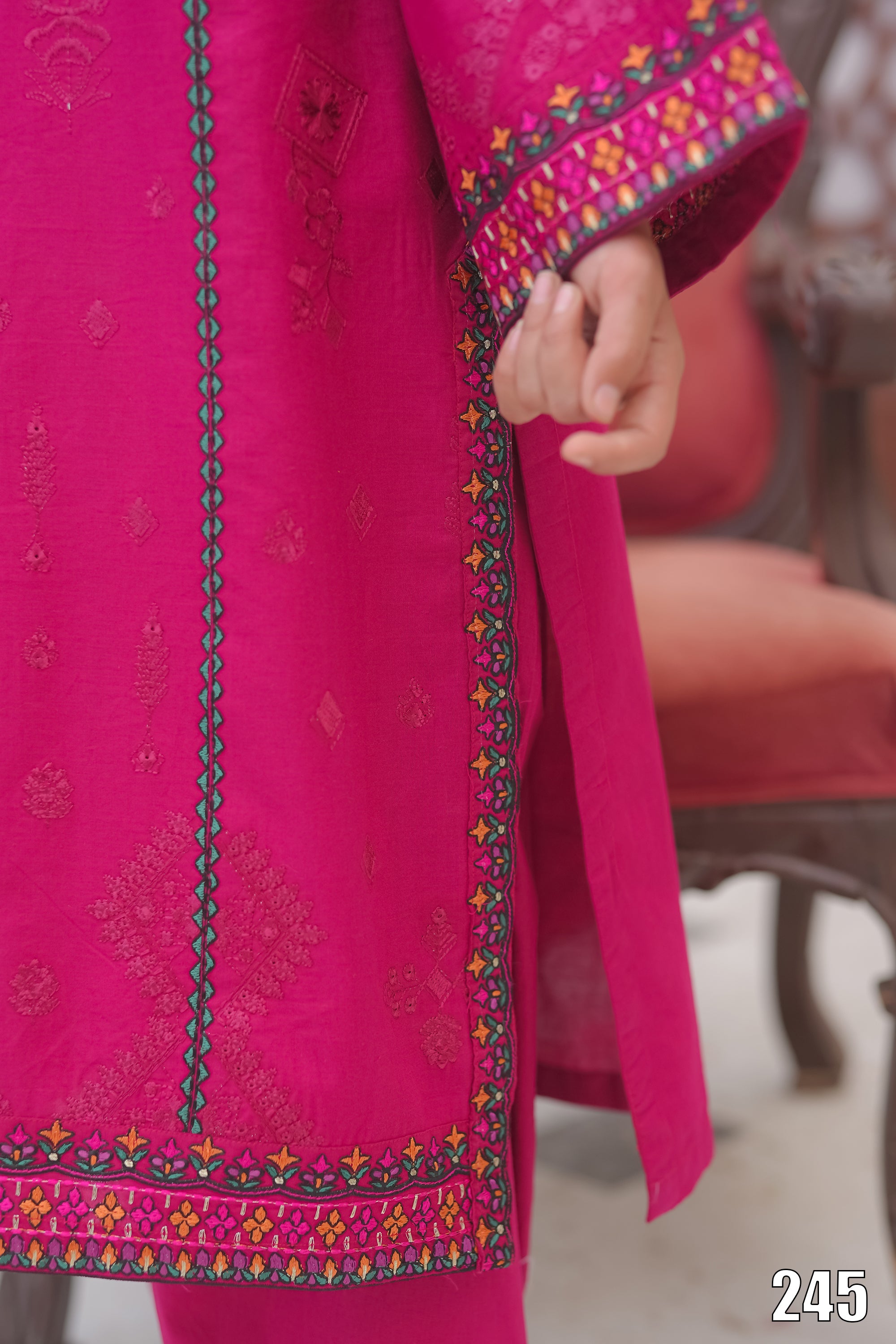 Cute Black Embroidered Kids 2PC Suit with Tassel Detail – Ethnic Festive Wear | Designed By AmeerSons #245 Ameer Sons