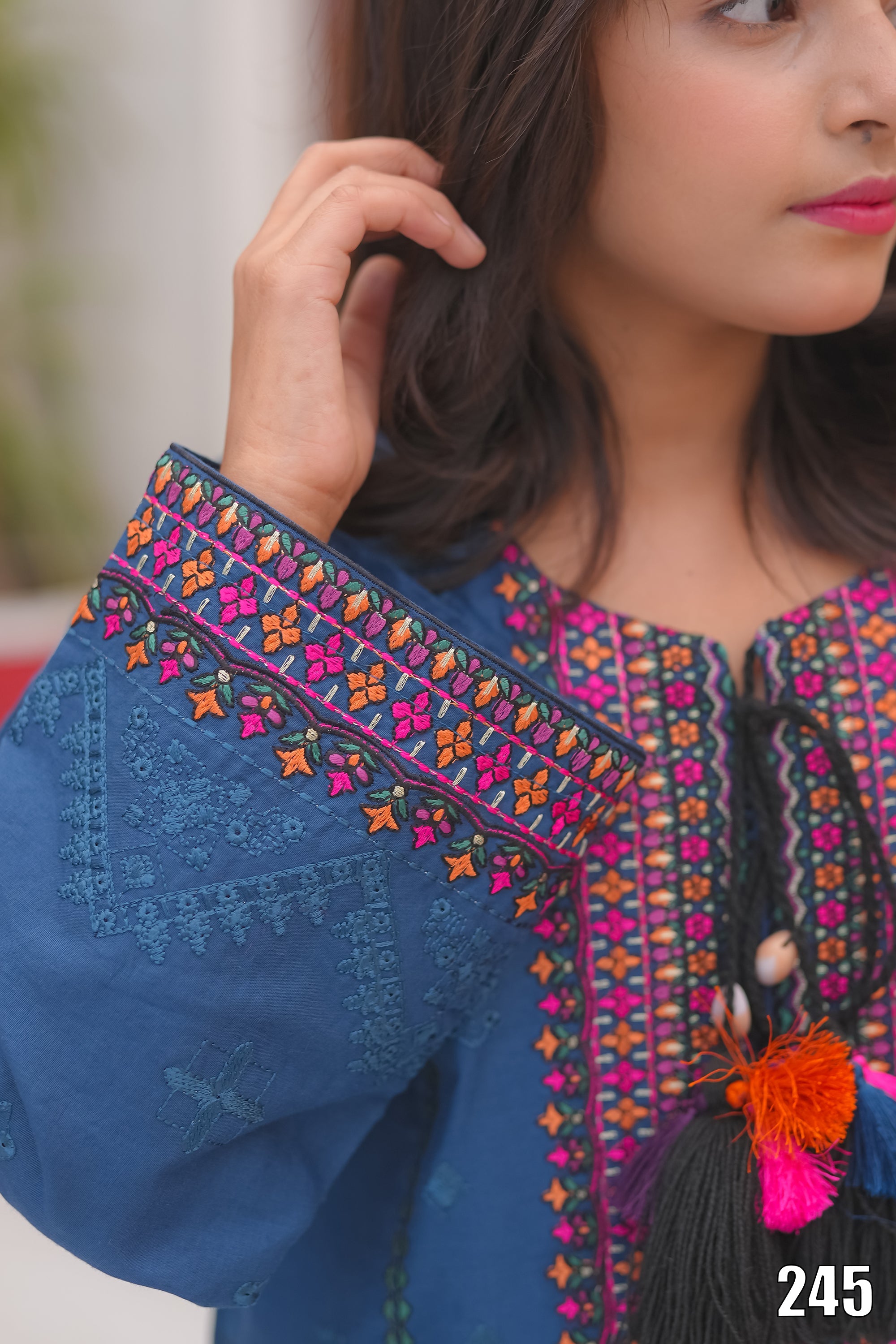 Cute Black Embroidered Kids 2PC Suit with Tassel Detail – Ethnic Festive Wear | Designed By AmeerSons #245 Ameer Sons