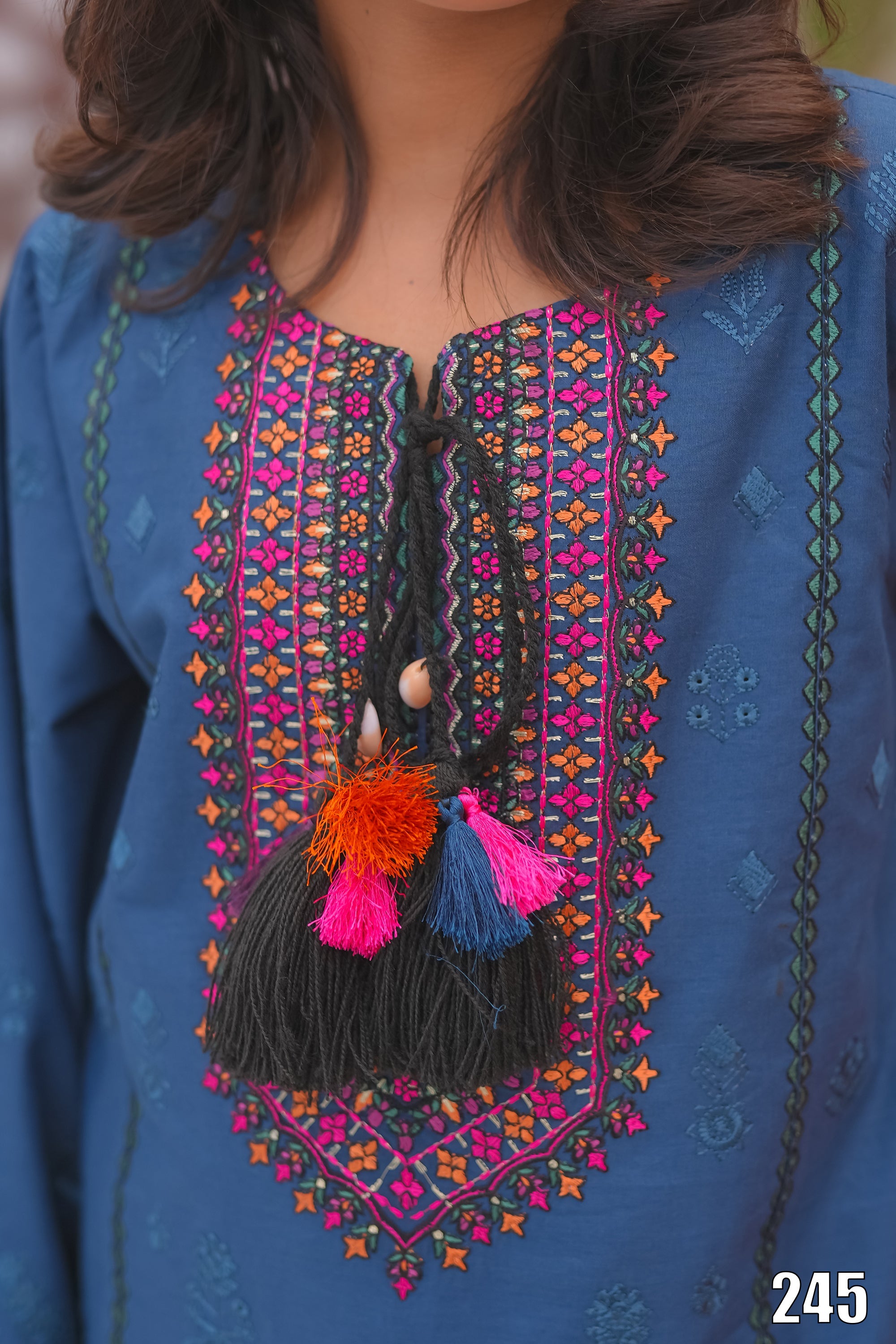 Cute Black Embroidered Kids 2PC Suit with Tassel Detail – Ethnic Festive Wear | Designed By AmeerSons #245 Ameer Sons