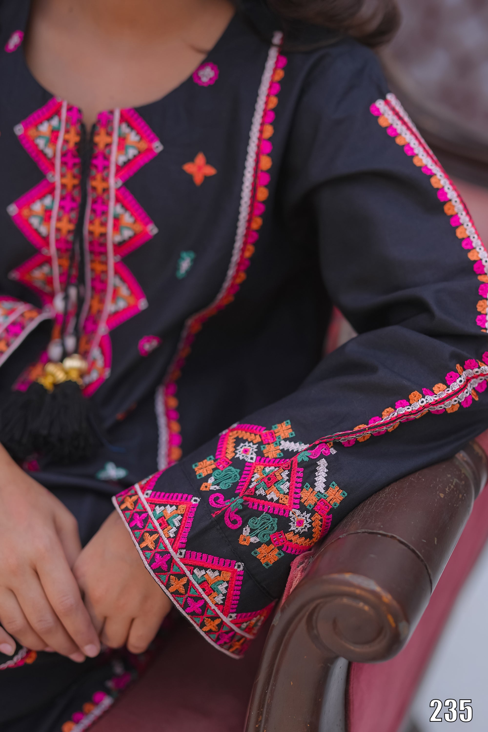 Elegant Embroidered Kids 2PC Suit with Tassel Detail – Festive Collection | Designed By AmeerSons  #235 Ameer Sons