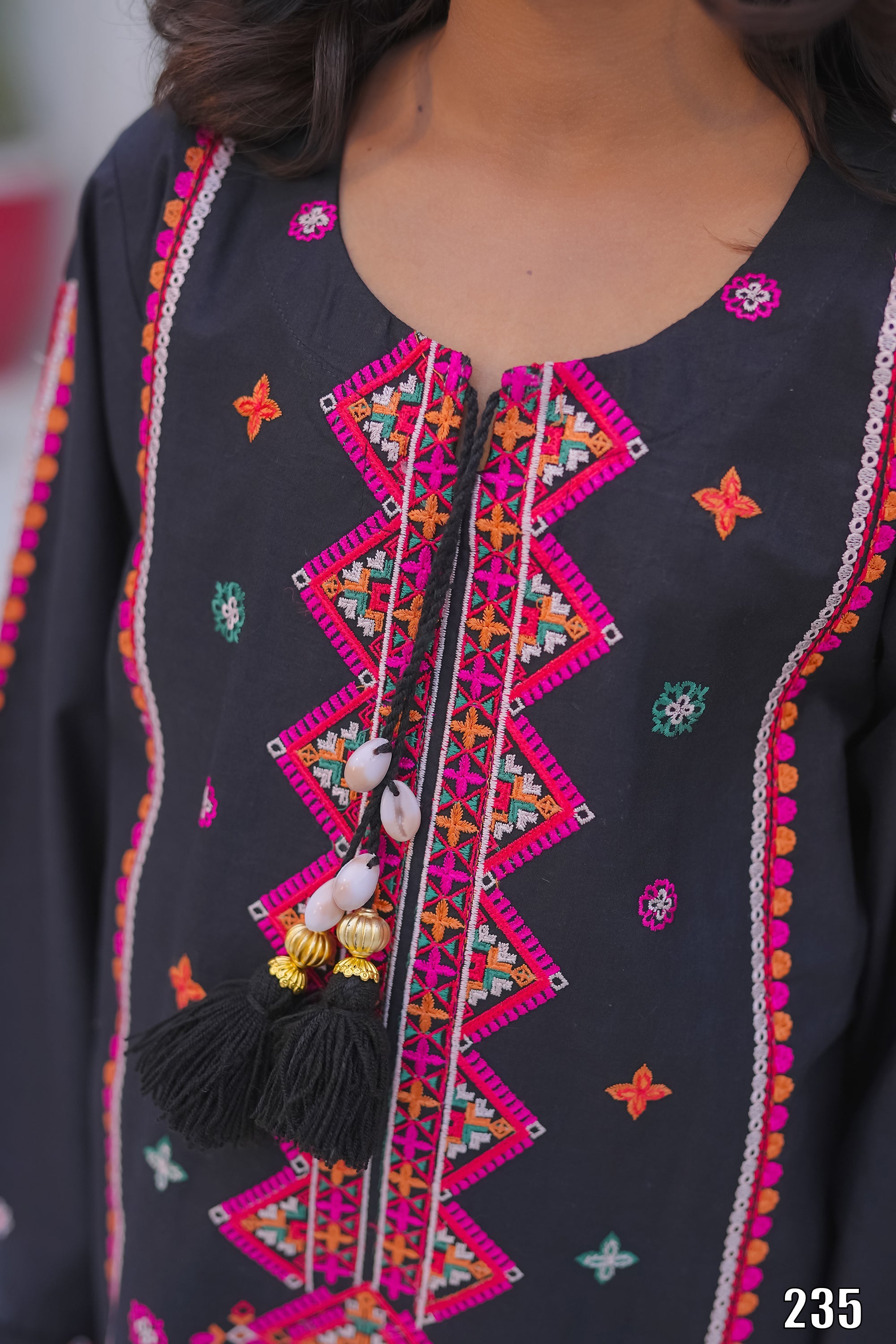Elegant Embroidered Kids 2PC Suit with Tassel Detail – Festive Collection | Designed By AmeerSons  #235 Ameer Sons