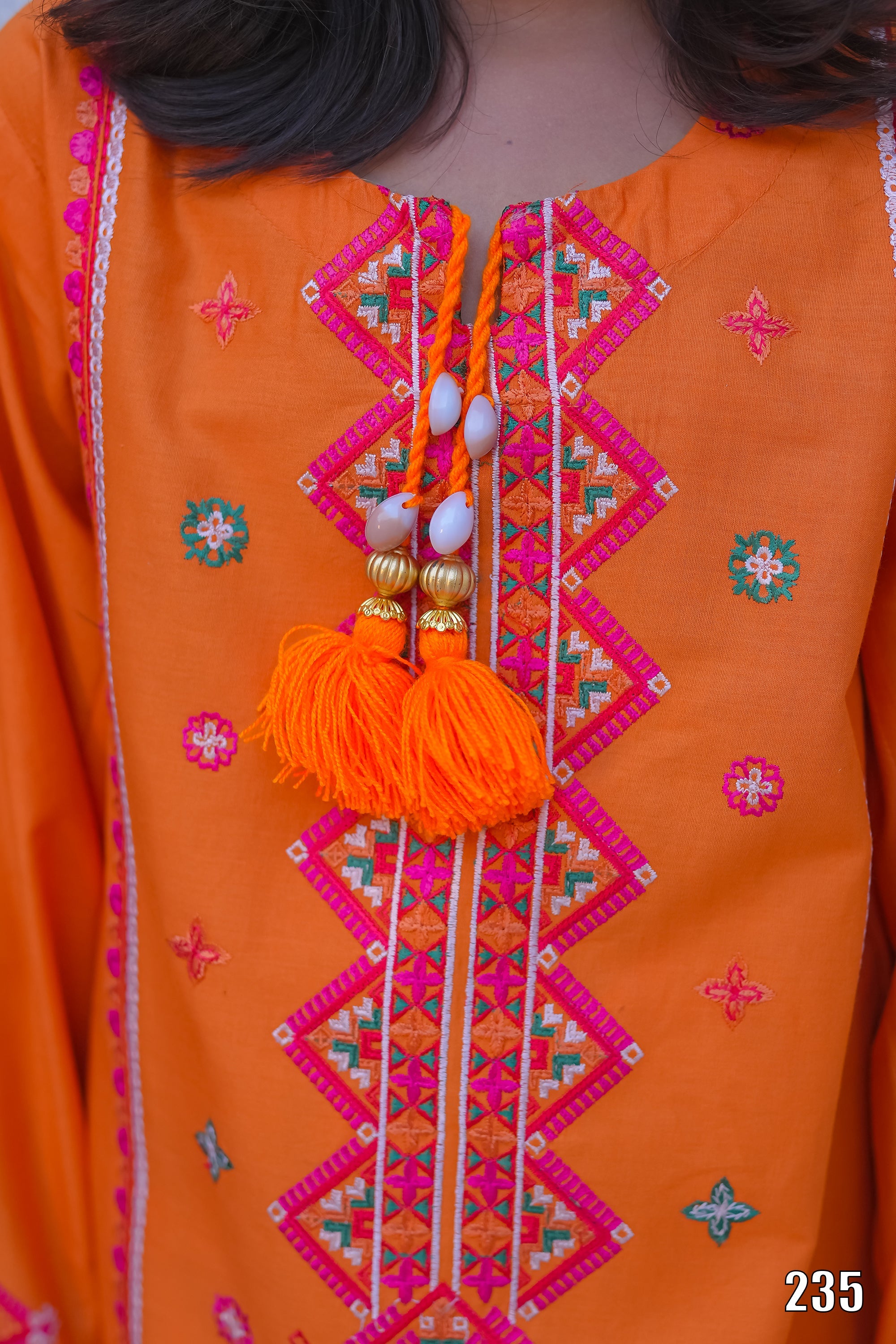 Elegant Embroidered Kids 2PC Suit with Tassel Detail – Festive Collection | Designed By AmeerSons  #235 Ameer Sons