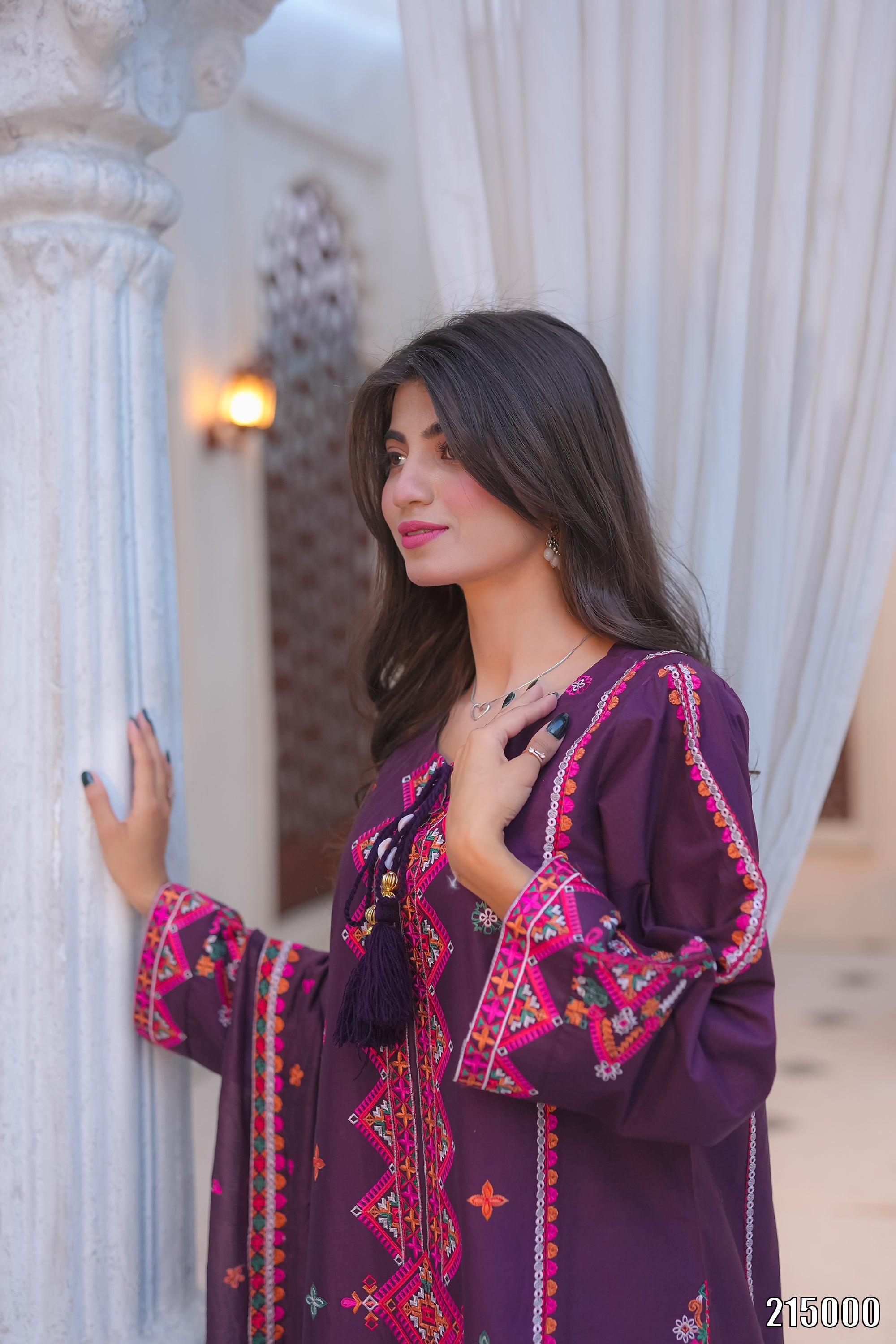 Elegant Black Embroidered 3PC Suit with Multicolor Detailing – Premium Festive Wear | Designed By AmeerSons #215000 Ameer Sons