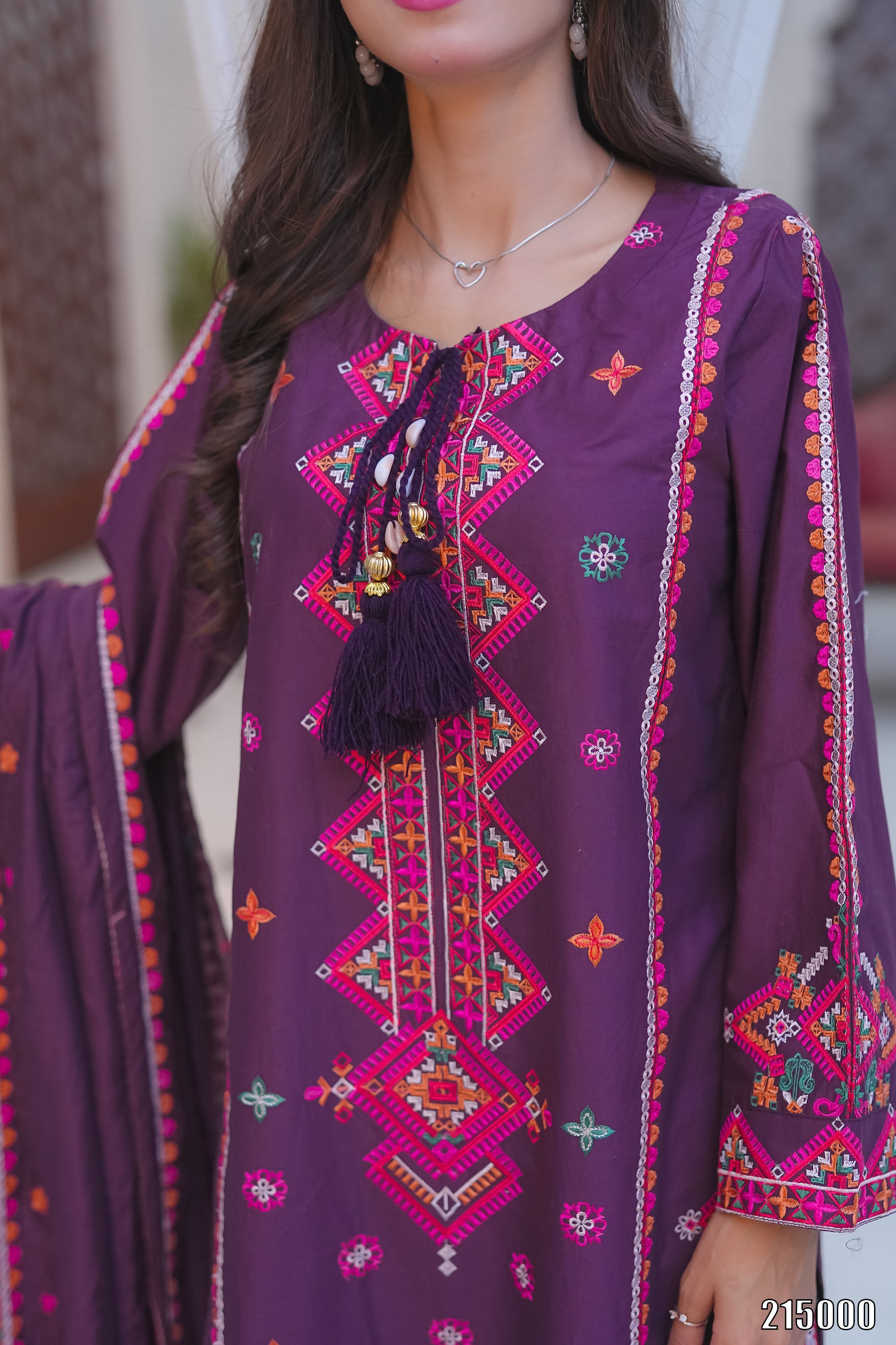 Elegant Black Embroidered 3PC Suit with Multicolor Detailing – Premium Festive Wear | Designed By AmeerSons #215000 Ameer Sons