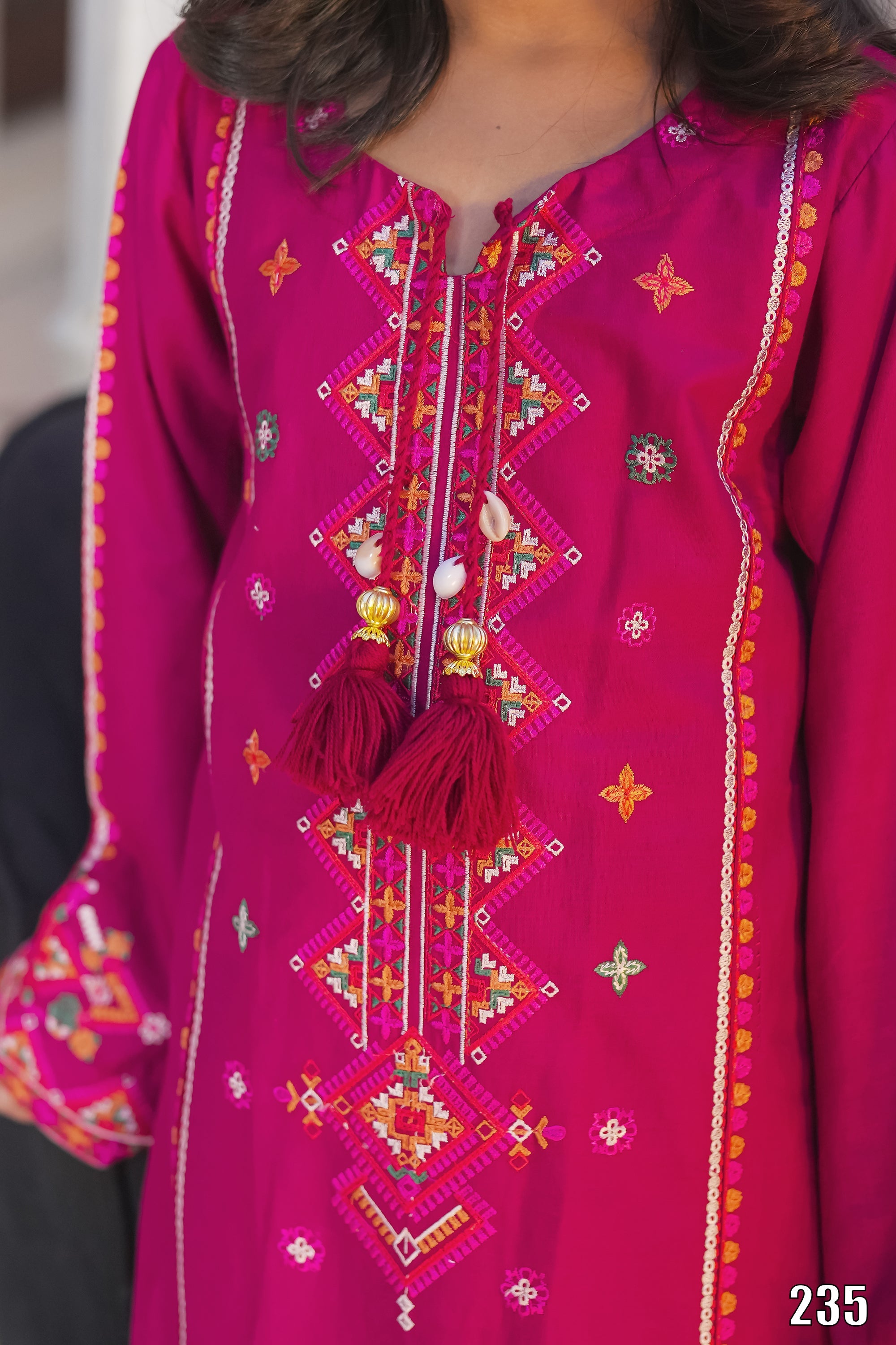 Elegant Embroidered Kids 2PC Suit with Tassel Detail – Festive Collection | Designed By AmeerSons  #235 Ameer Sons
