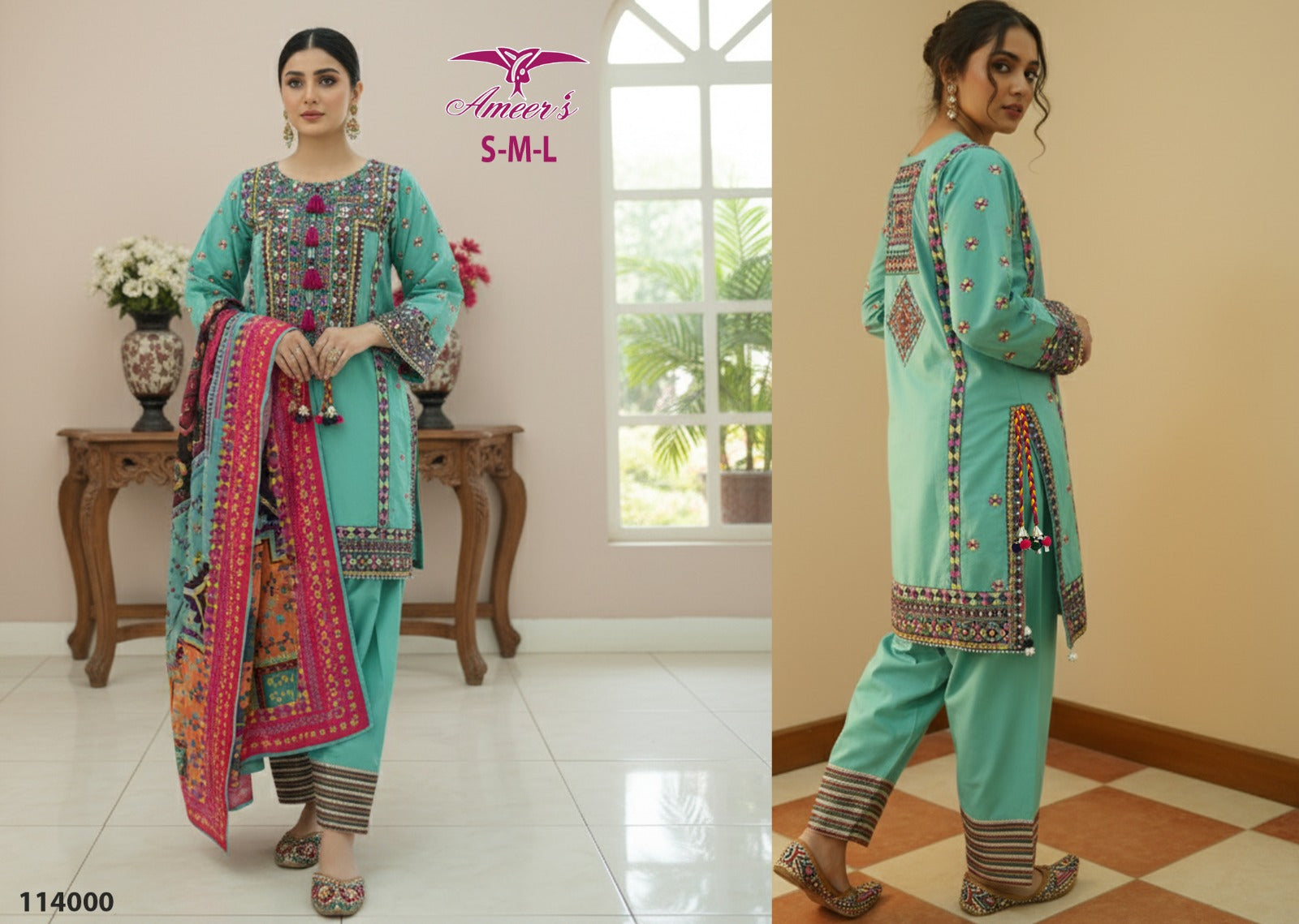 New Three Piece Ladies Collection By Ameer Sons