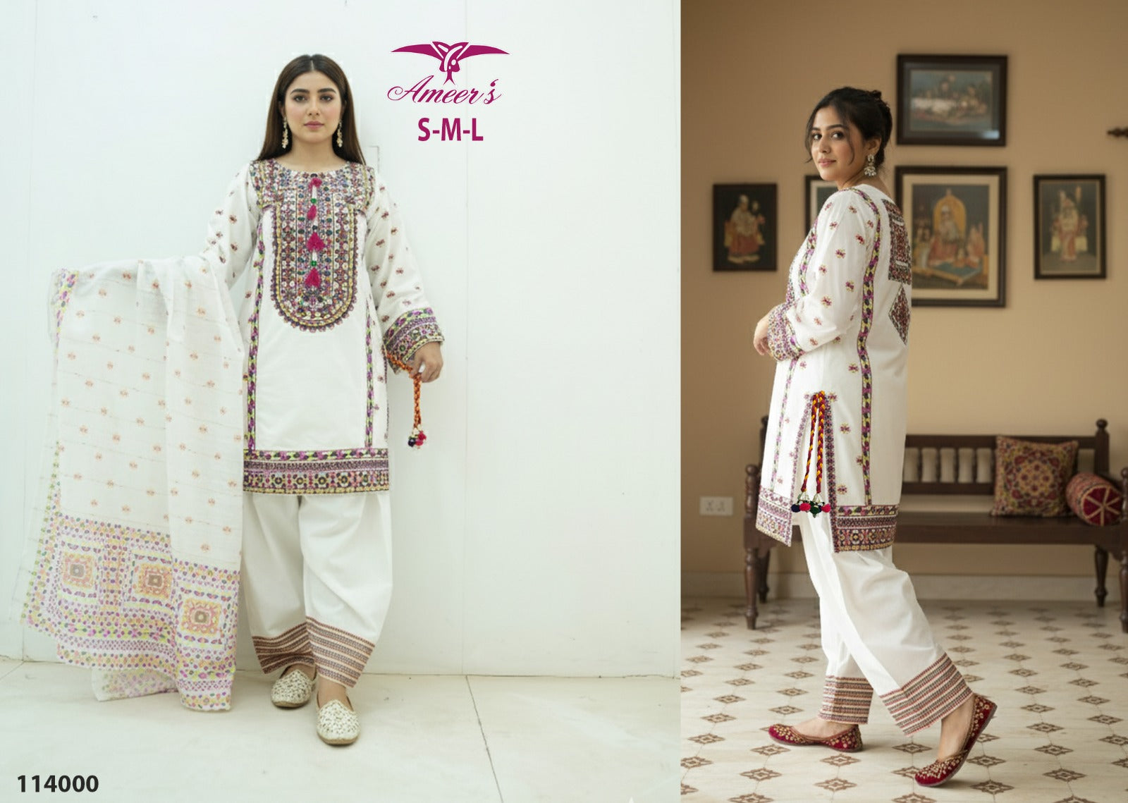 New Three Piece Ladies Collection By Ameer Sons