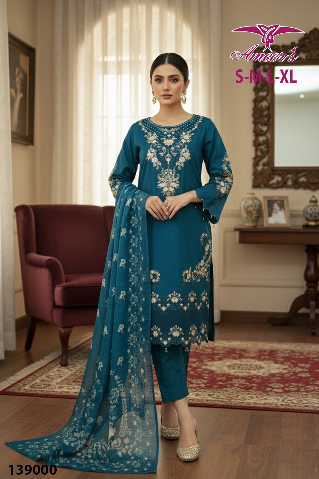 New Three Piece Ladies Collection By Ameer Sons