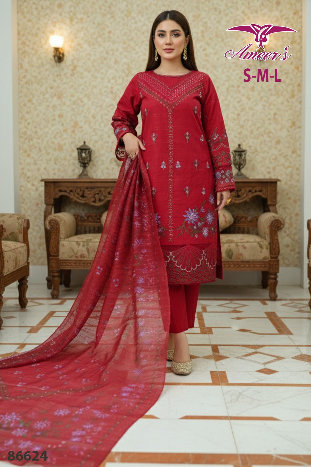 New Three Piece Ladies Collection By Ameer Sons