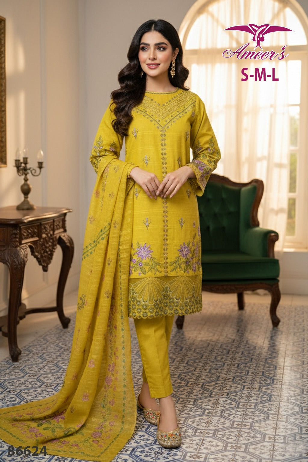 New Three Piece Ladies Collection By Ameer Sons