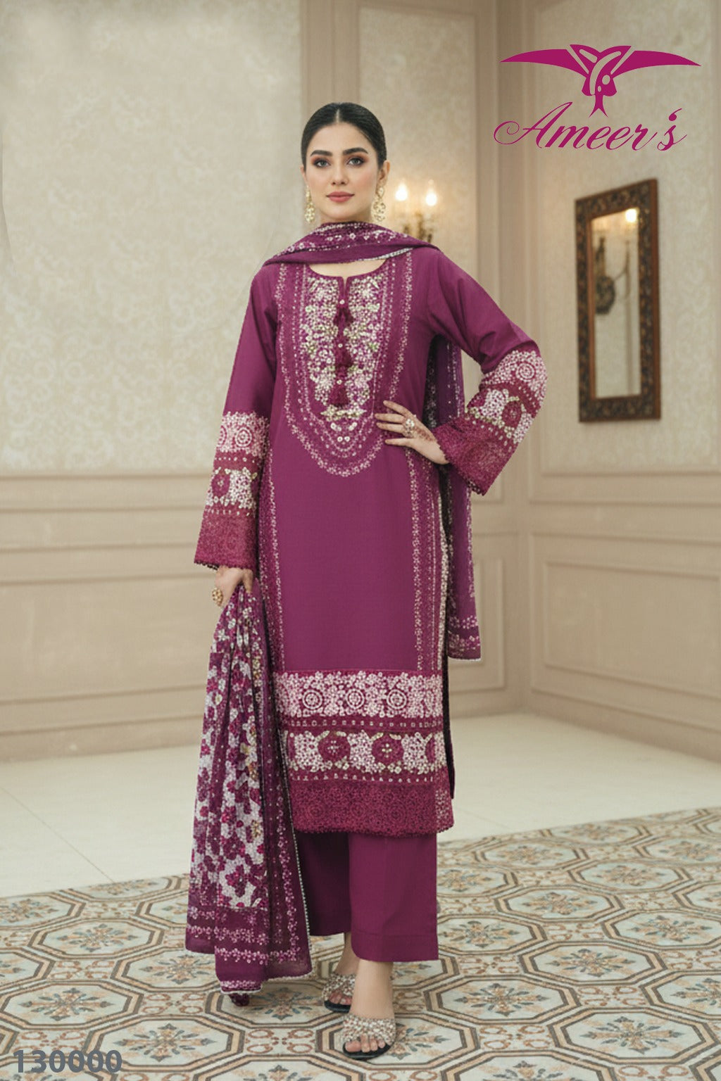 New Three Piece Ladies Collection By Ameer Sons