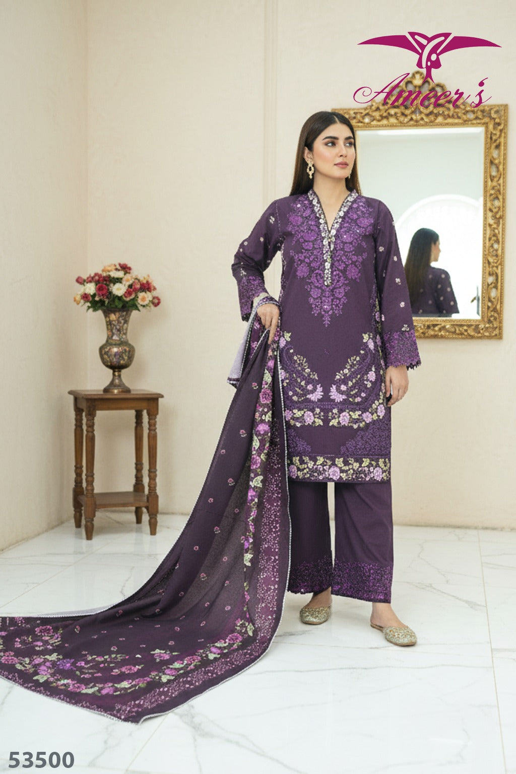 New Three Piece Ladies Collection By Ameer Sons