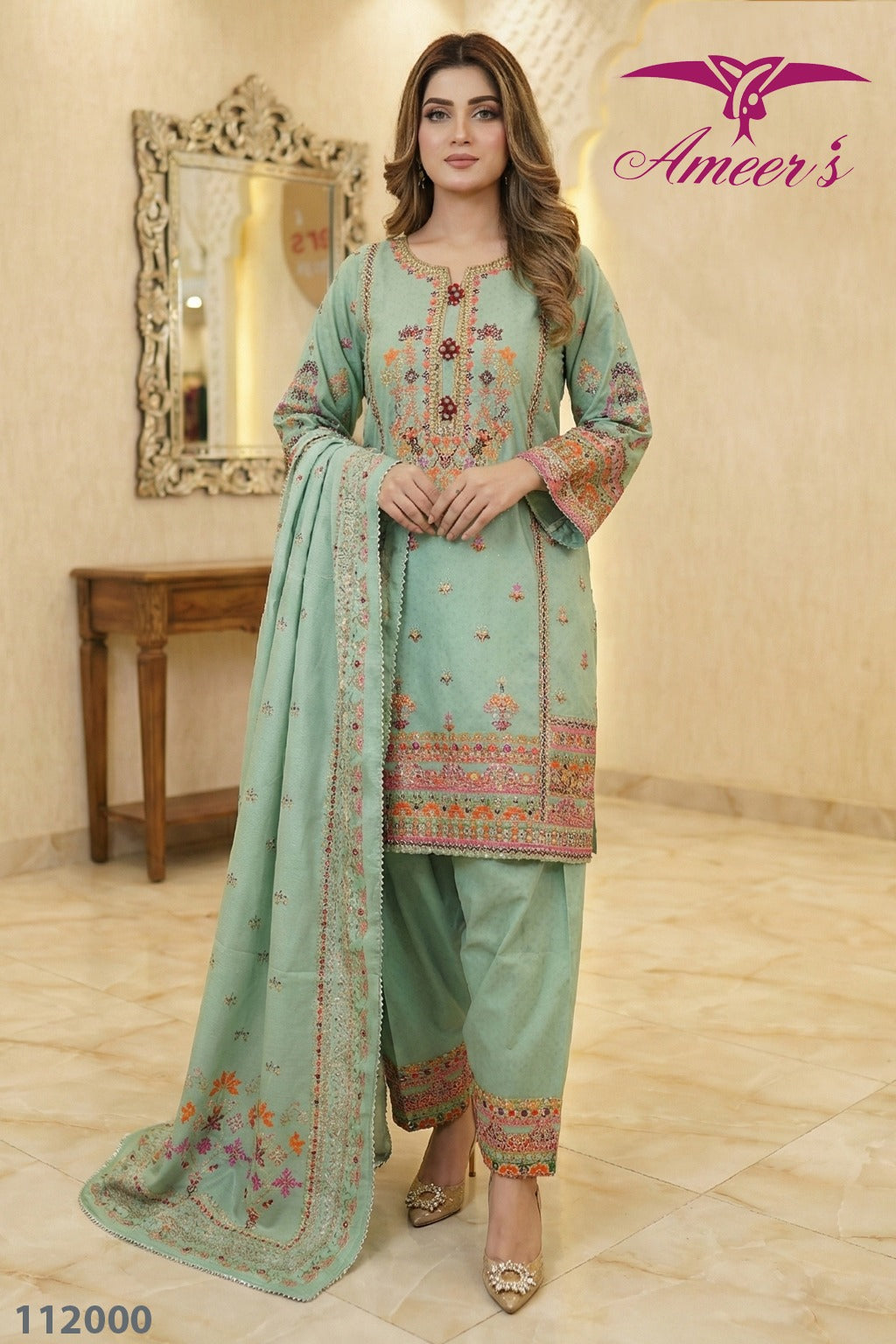 New Fully Embroider Three Piece Collections By Ameersons