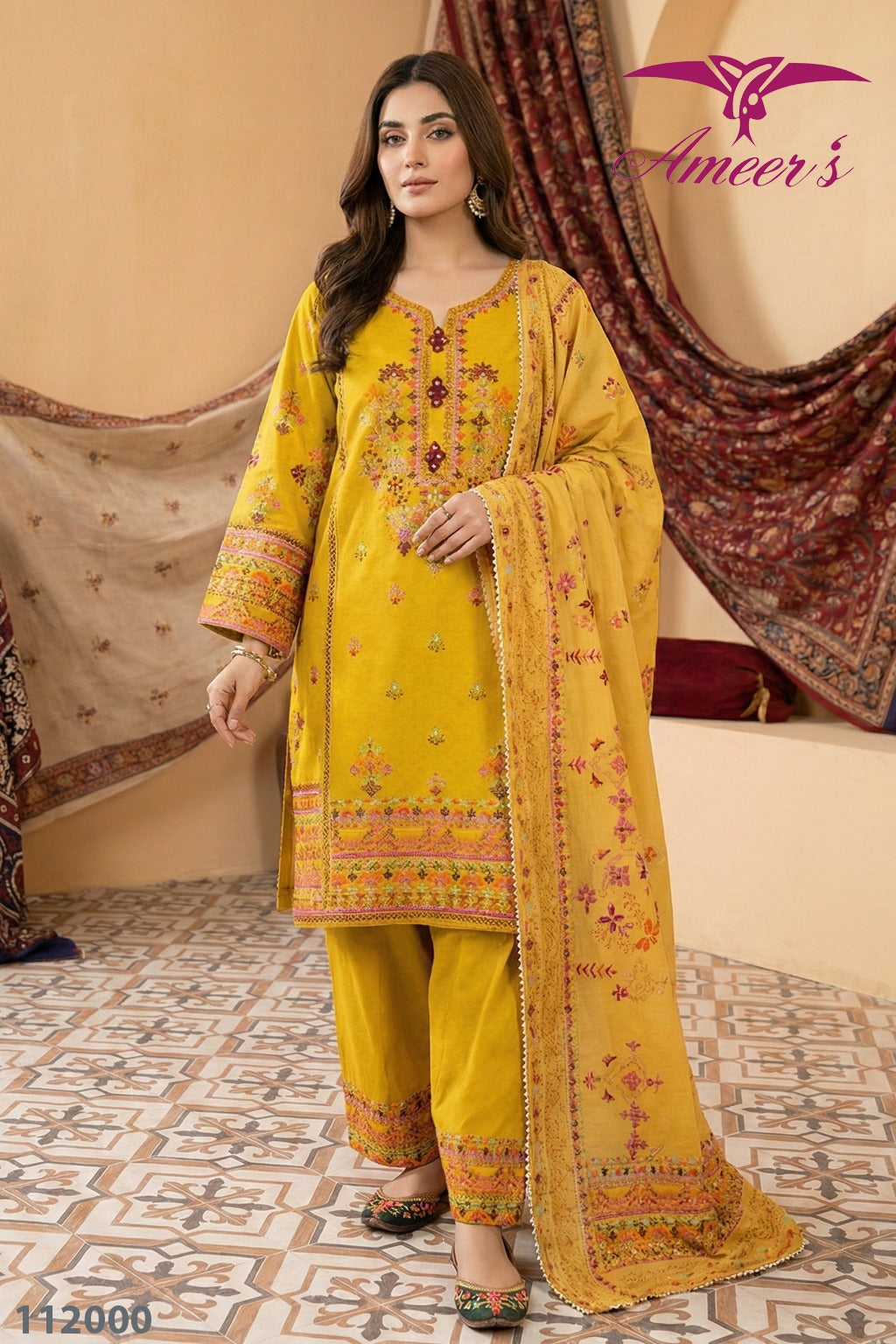 New Fully Embroider Three Piece Collections By Ameersons