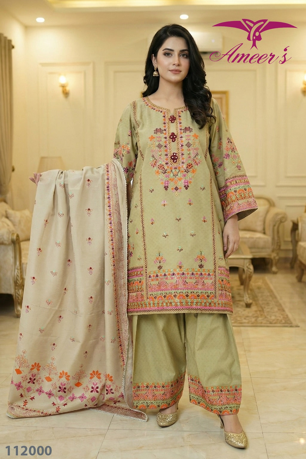 New Fully Embroider Three Piece Collections By Ameersons