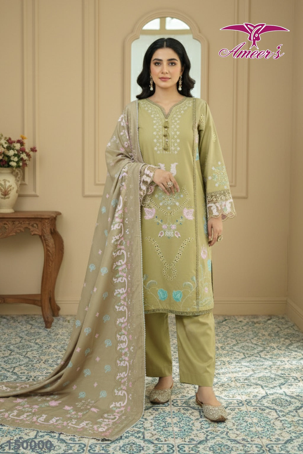 New Three Piece Ladies Collection By Ameer Sons