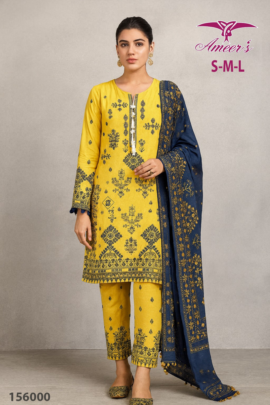 New Three Piece Ladies Collection By Ameer Sons