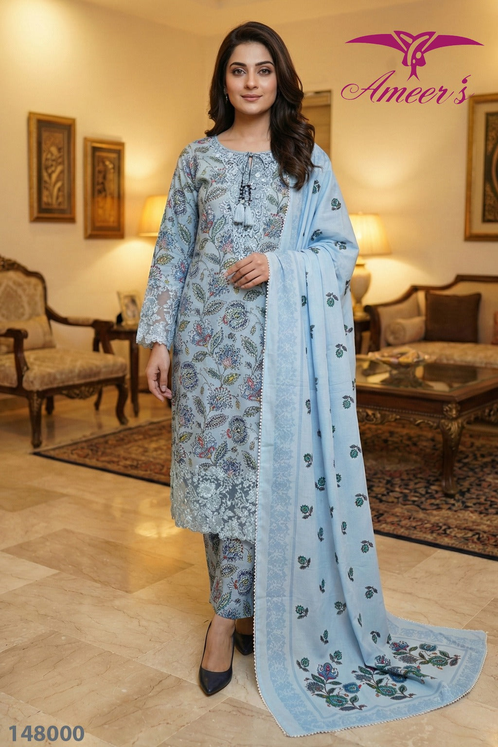 New Digital Print Three Piece Ladies Collection By Ameer Sons