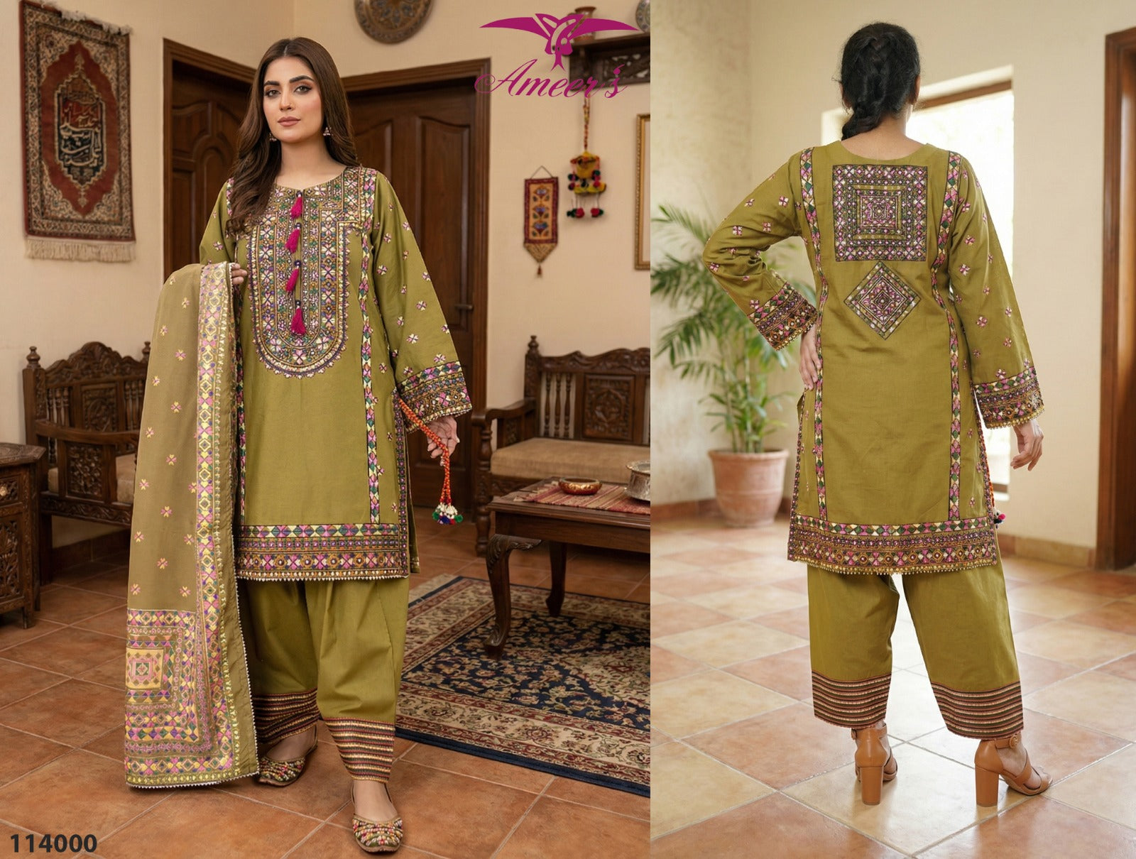 New Three Piece Ladies Collection By Ameer Sons